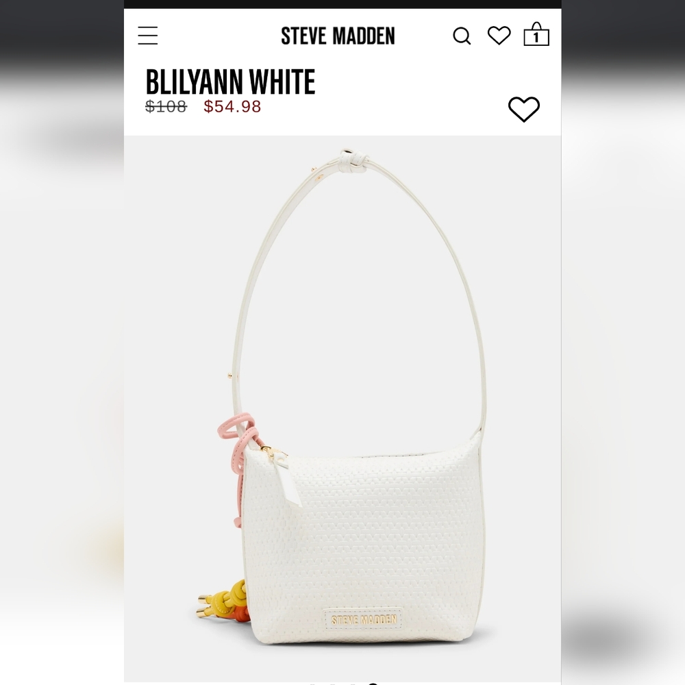 Steve Madden White and Pink Shoulder Bag